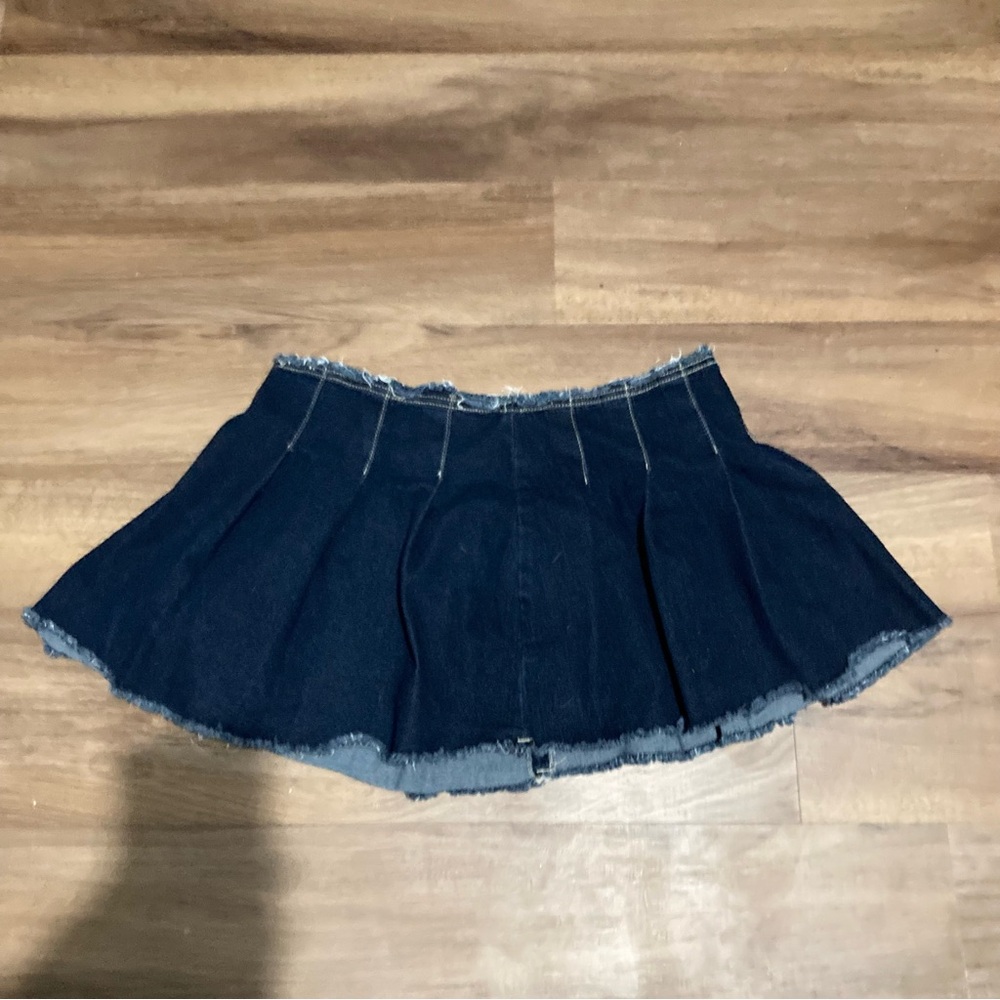Denim Y2K Distressed Dark Wash Micro Mini Skirt Sz XL Bratz